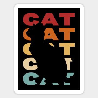 Cat - Vintage Retro Pastel Typography - For Cat Lovers Magnet